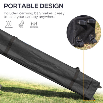 20' x 10' Folding Canopy Tent, Sidewalls, Windows, Black Pop Up Canopies at Gallery Canada