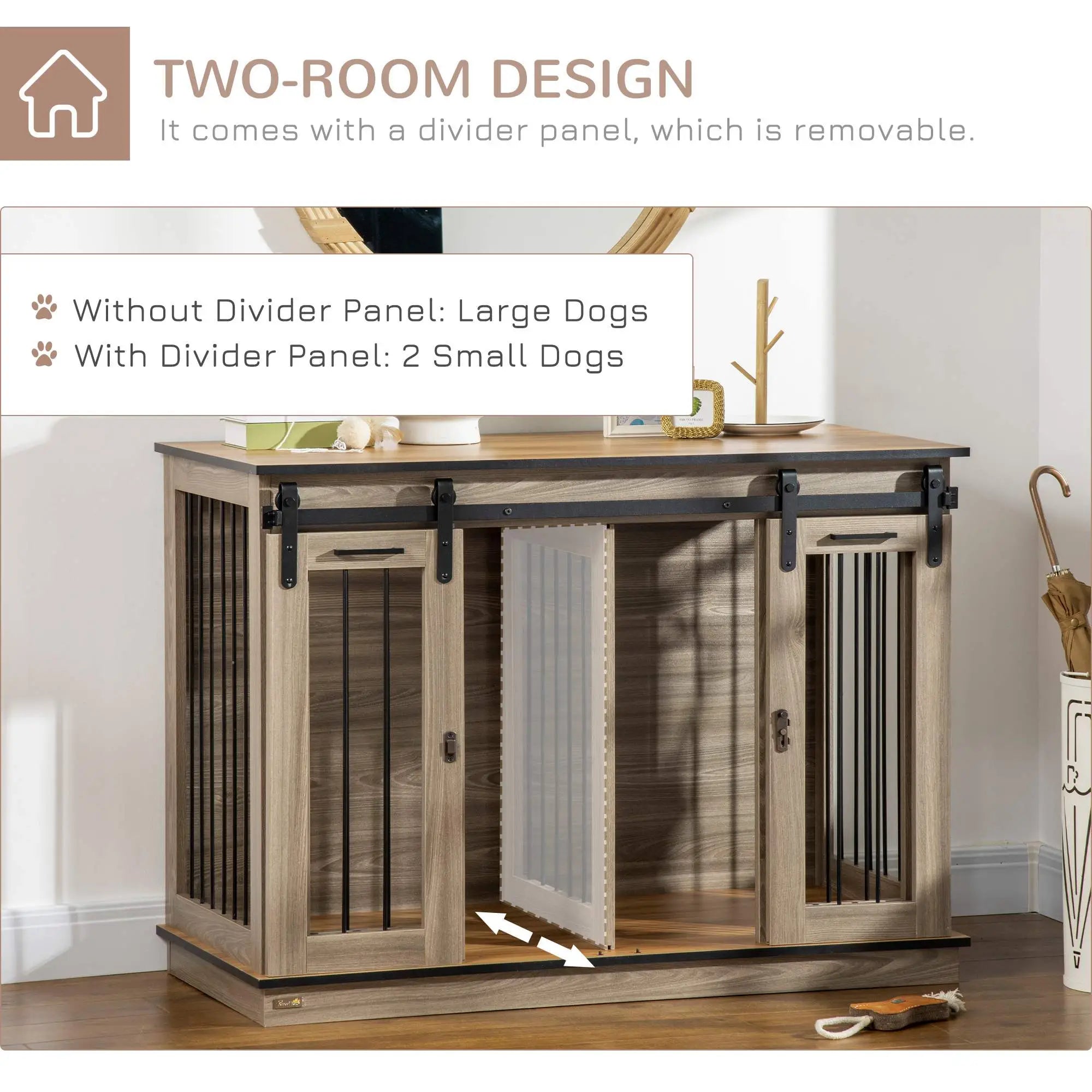 47in Wooden Dog Crate Furniture, Kennel TV Stand, Pet House Side Table, Oak Houses, Kennels & Pens at Gallery Canada