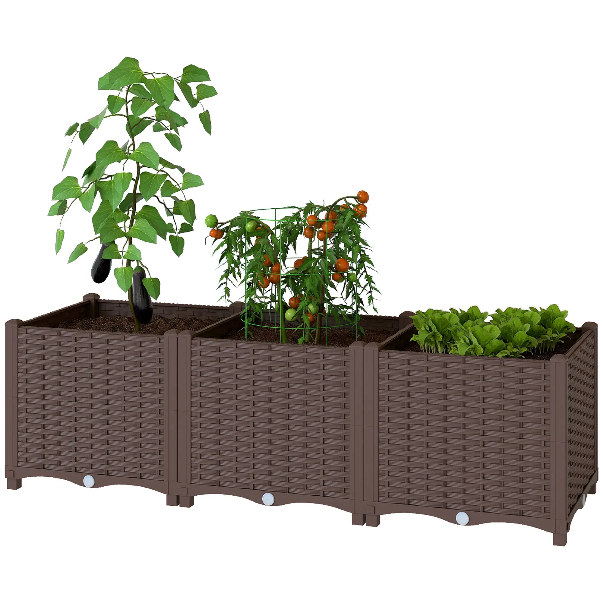 Plastic Raised Garden Bed With Legs, Self Watering Elevated Planter Boxes Raised Garden Beds Brown at Gallery Canada