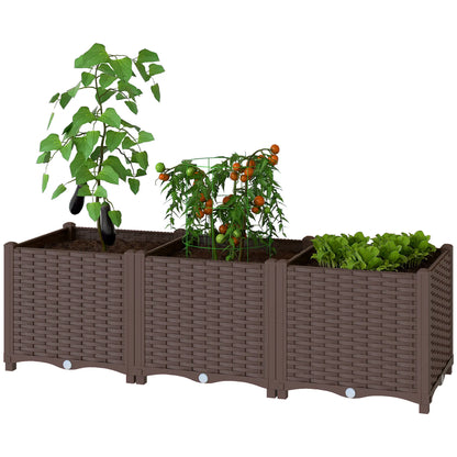 Plastic Raised Garden Bed With Legs, Self Watering Elevated Planter Boxes Raised Garden Beds Brown at Gallery Canada