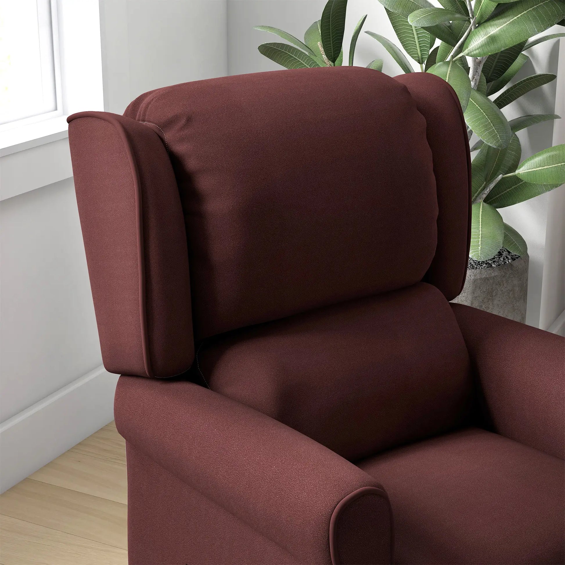 Push Back Recliner Chair, Vibration Massage, Extendable Footrest, Remote, Brown Single Sofas at Gallery Canada