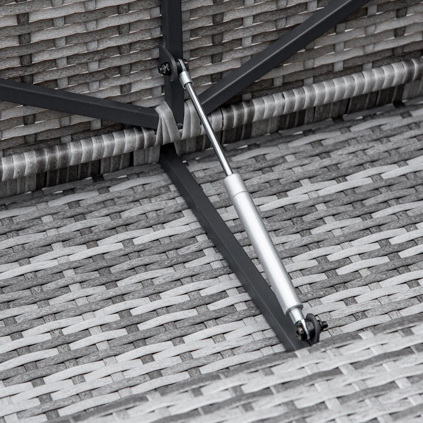 2 Piece Rattan Outdoor Daybed, 2 Seater Sofa Set with Footstool, Grey Patio Furniture Sets at Gallery Canada