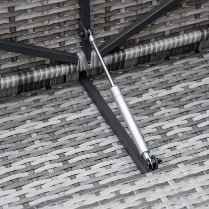 2 Piece Rattan Outdoor Daybed, 2 Seater Sofa Set with Footstool, Grey Patio Furniture Sets at Gallery Canada