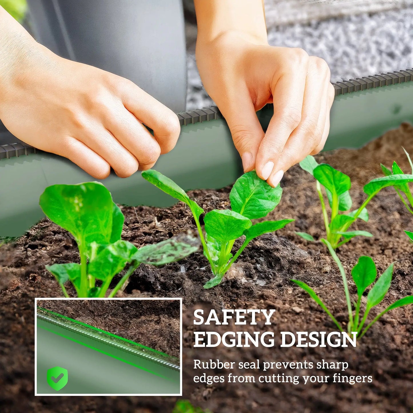 7.9 x 2 x 1ft Galvanized Raised Garden Bed Kit, Metal Planter Box, Green