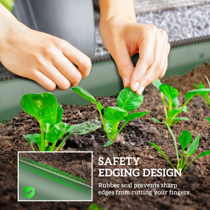 7.9 x 2 x 1ft Galvanized Raised Garden Bed Kit, Metal Planter Box, Green