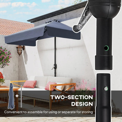 7.5ft Half Umbrella, Crank Handle, Top Vent, Dark Blue