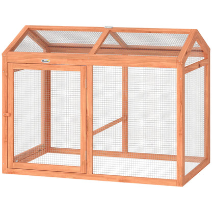 Wooden Chicken Run, Outdoor Coop With Perch, Dual Doors, Hen House Rabbit Hutch Chicken Coops Orange at Gallery Canada
