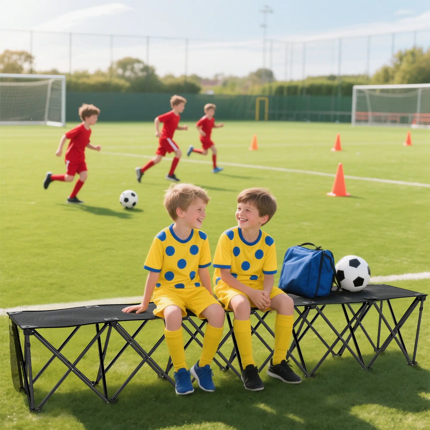 6-Seater Folding Camping Chair, Team Bench with Carry Bag Picnic Tables & Camping Chairs at Gallery Canada