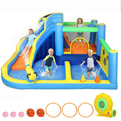 Inflatable Bounce House With Slide, Pool, Ball Pit, 12' x 12' Inflatables Multi Colour at Gallery Canada