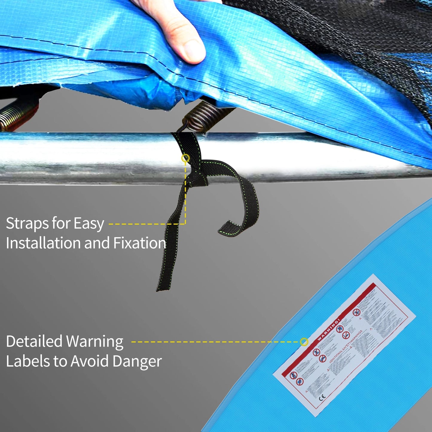 12ft Trampoline Replacement Pad, Spring Cover, EPE Foam, Light Blue Trampolines at Gallery Canada