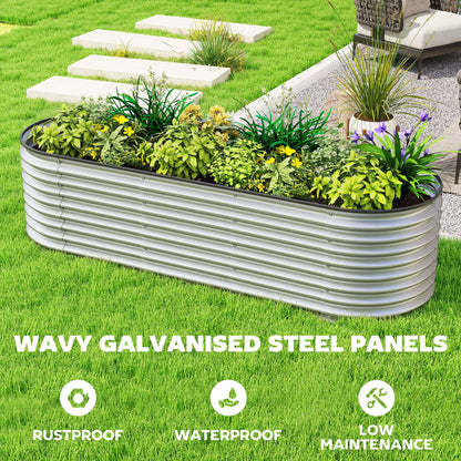 Galvanized Raised Garden Bed, 6X2X2 Ft, Silver Galvanized Planter Boxes at Gallery Canada