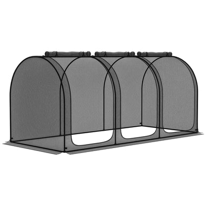 9' x 4' Crop Cage, Garden Plant Protector, 3 Zippered Doors, 4 Stakes, Black Mini Greenhouses at Gallery Canada