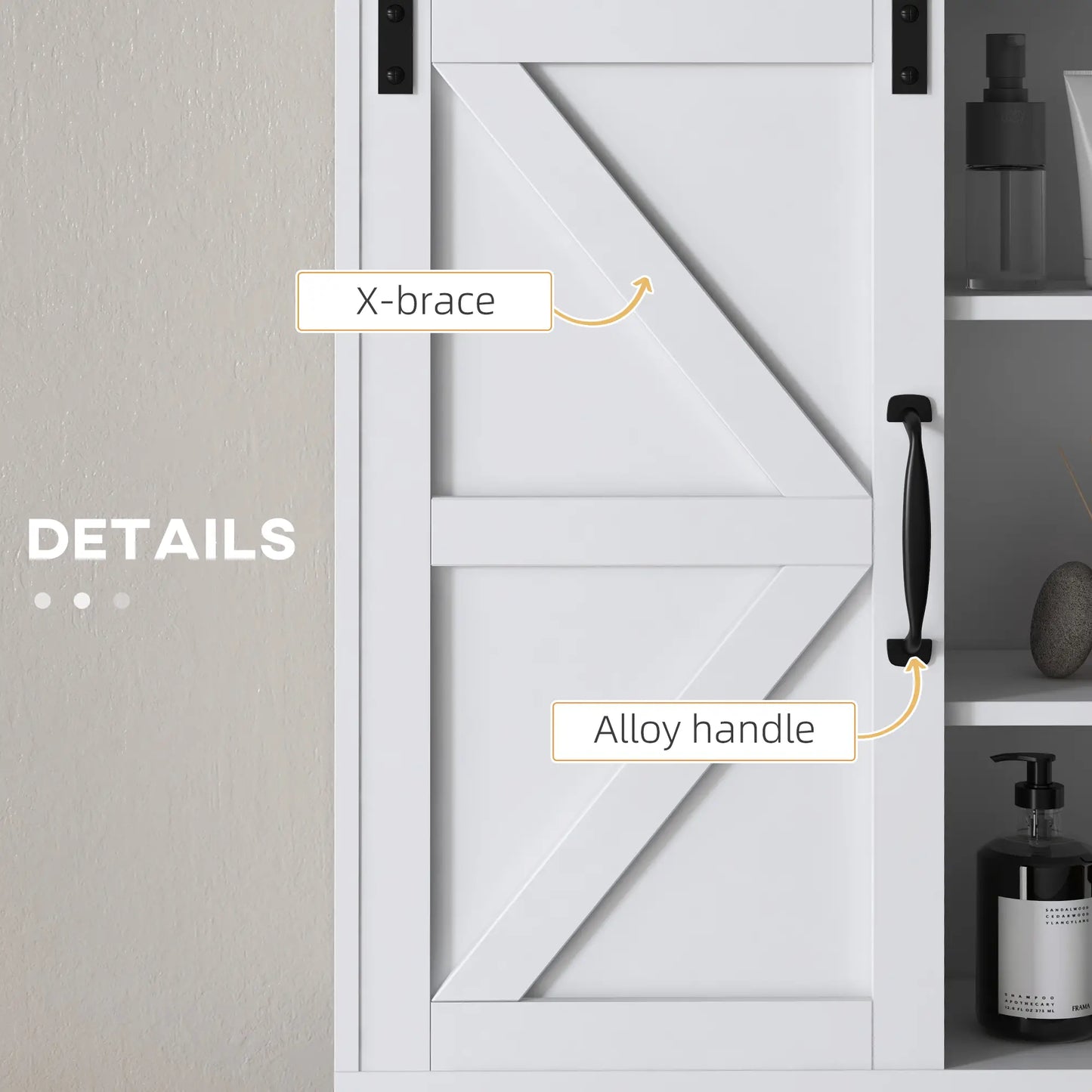 White Medicine Cabinet, Sliding Door, Adjustable Shelf, 22.8" x 7.8" x 24.4", White Wall Mounted Cabinets at Gallery Canada