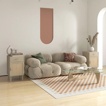 Boho Bedside Tables Set of 2, Nightstands with Drawer, Rattan Cabinet, Oak Bedside Tables at Gallery Canada