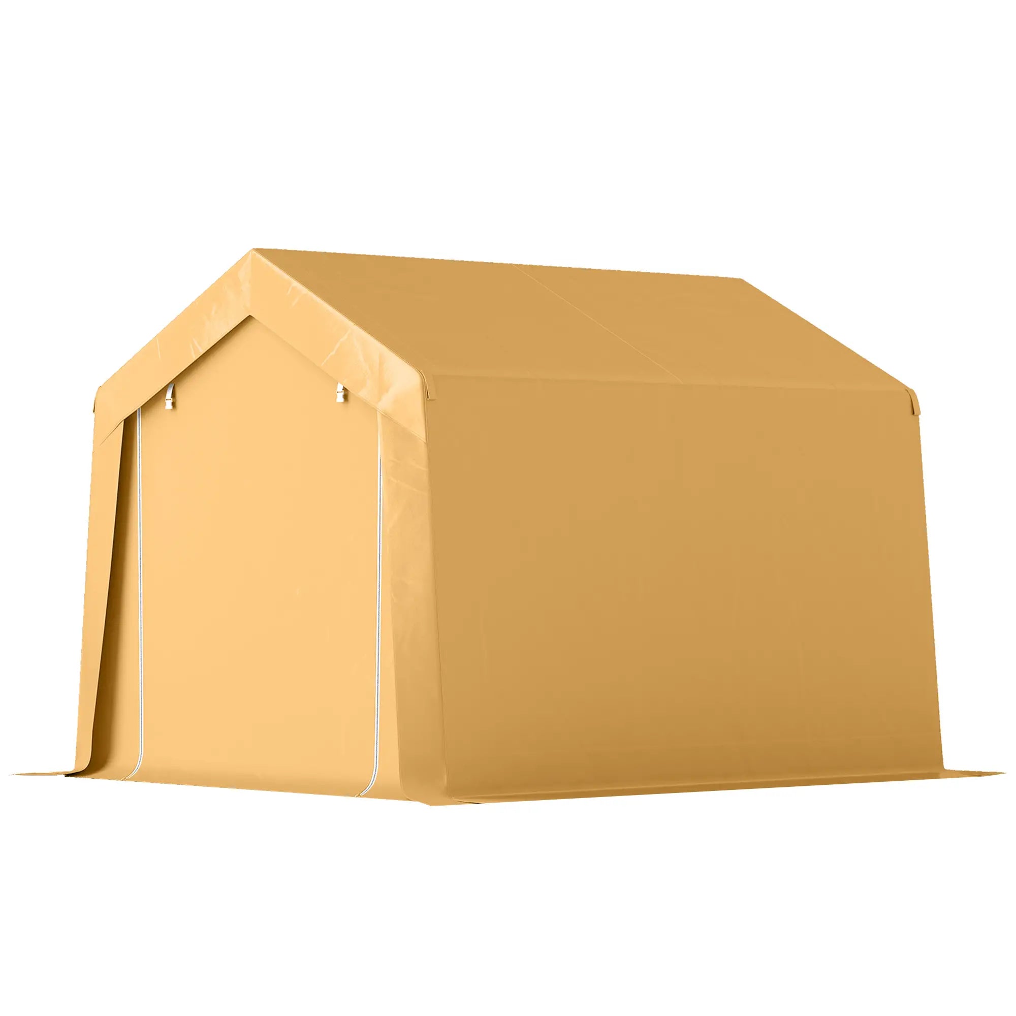 10' x 10' Outdoor Storage Shed, Portable Garage, Roll-up Door, Beige Portable Shed Beige at Gallery Canada