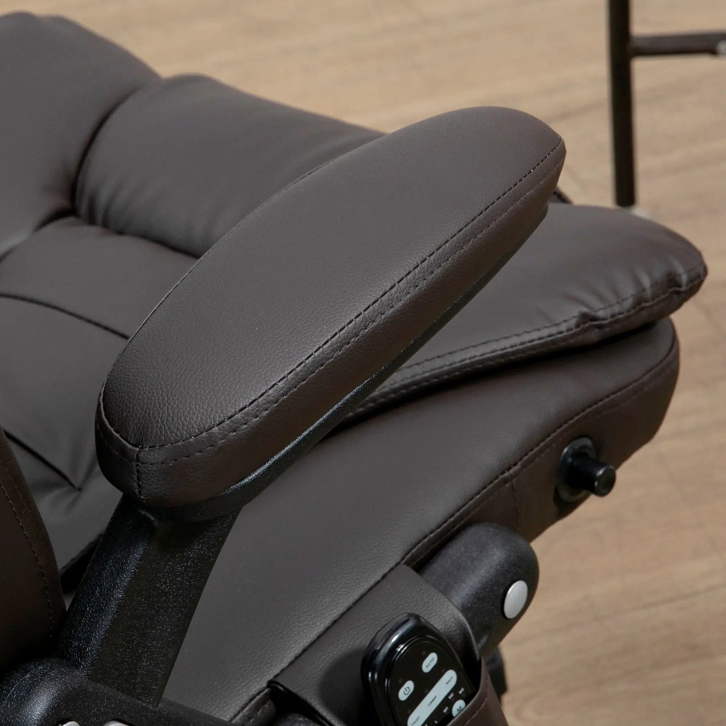 Heated Ergonomic Massage Swivel Office Chair, High Back Faux Leather, Brown Massage Chairs at Gallery Canada