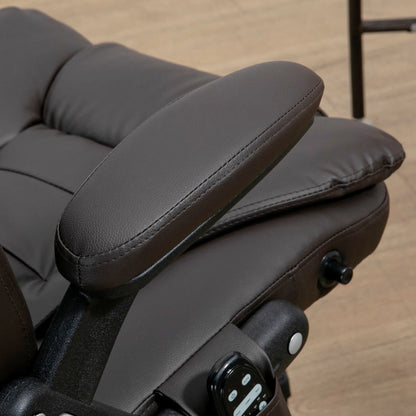 Heated Ergonomic Massage Swivel Office Chair, High Back Faux Leather, Brown Massage Chairs at Gallery Canada