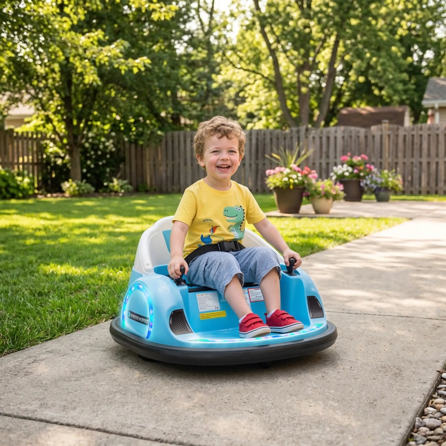 12V Toddler Bumper Car, 360 Remote Control, Lights Music Horn, 1.5-5 Years, Light Blue Electric Toy Cars at Gallery Canada