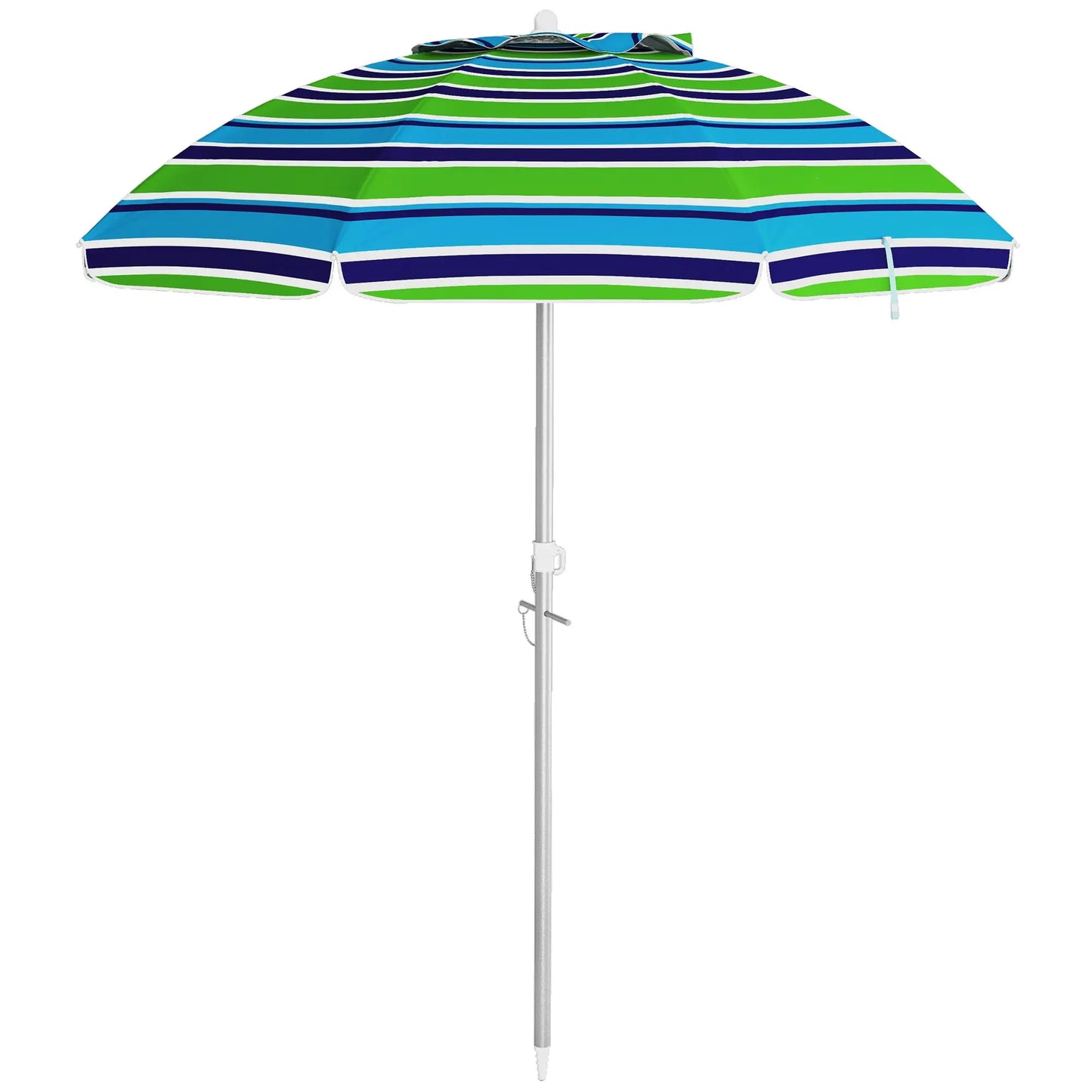 6ft Adjustable Beach Umbrella, Sand Anchor, Tilt Bag, 40+ UV, Multicolour Beach Umbrellas Multi Colour at Gallery Canada