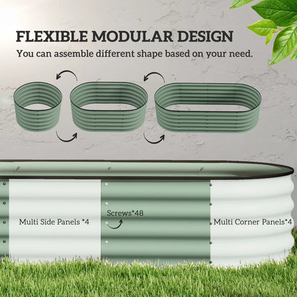 5x2x1.5 FT Galvanized Steel Raised Garden Bed, Green Metal Planter Box, Green