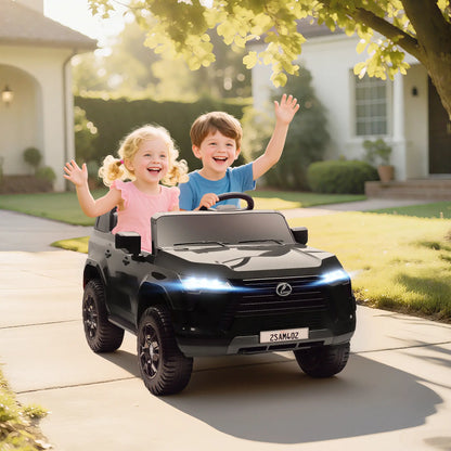 12V Ride On Car, Licensed GX550, 2-Seater, Remote Control, Suspension, Black Electric Toy Cars at Gallery Canada