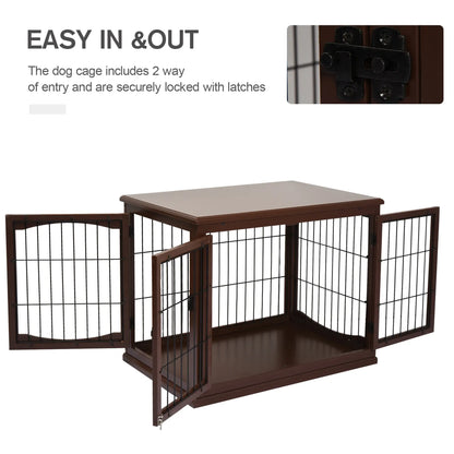 26" Wooden Dog Cage, Double Door, Modern Design, Brown Houses, Kennels & Pens at Gallery Canada