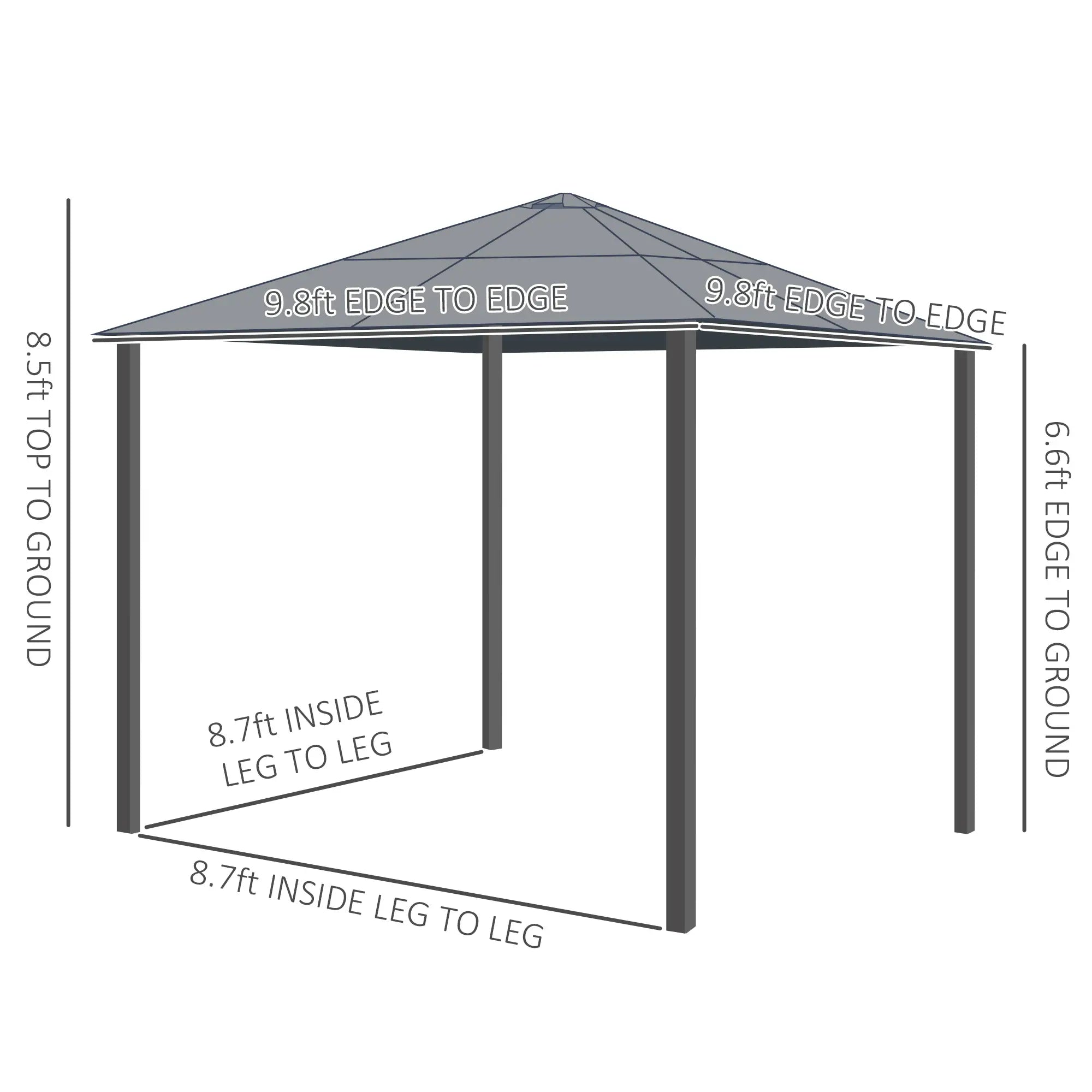 10x10 Ft Hard Top Gazebo, Heavy Duty Canopy, Sun Shade, Coffee, Beige Gazebos at Gallery Canada