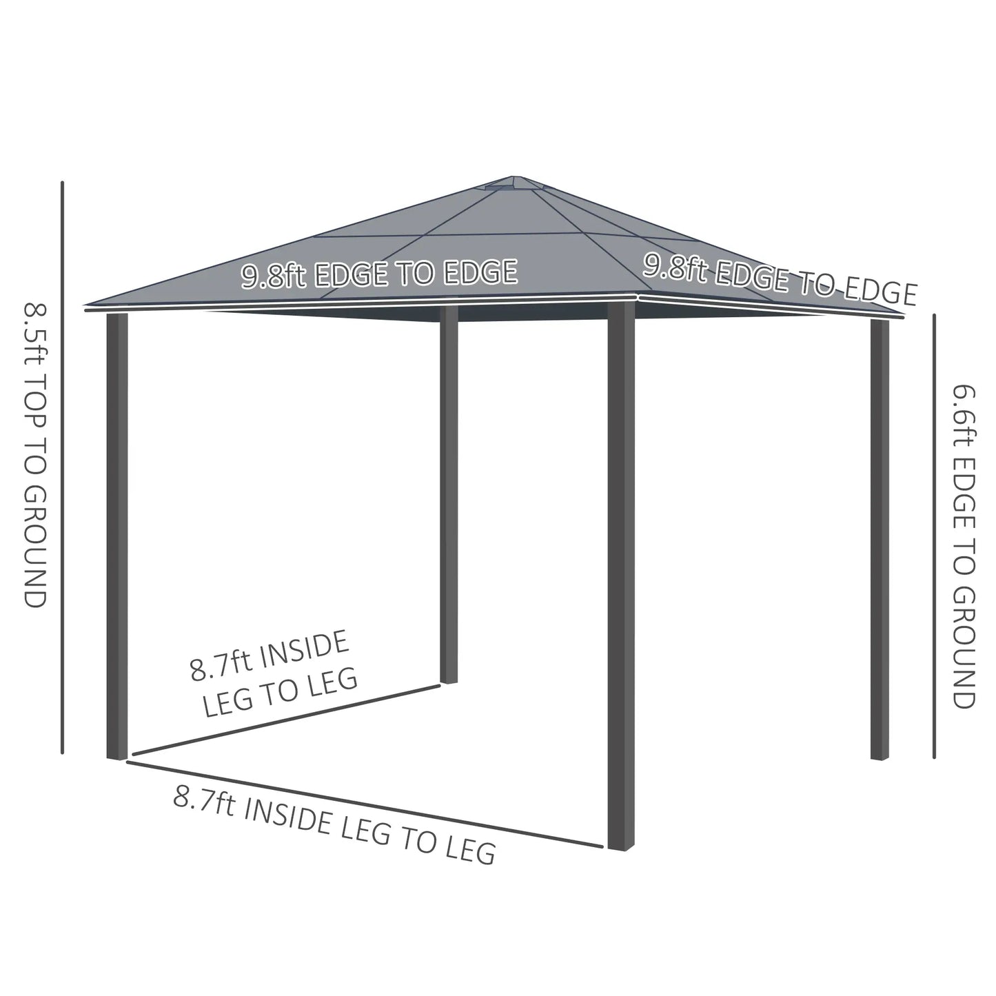 10x10 Ft Hard Top Gazebo, Heavy Duty Canopy, Sun Shade, Coffee, Beige Gazebos at Gallery Canada