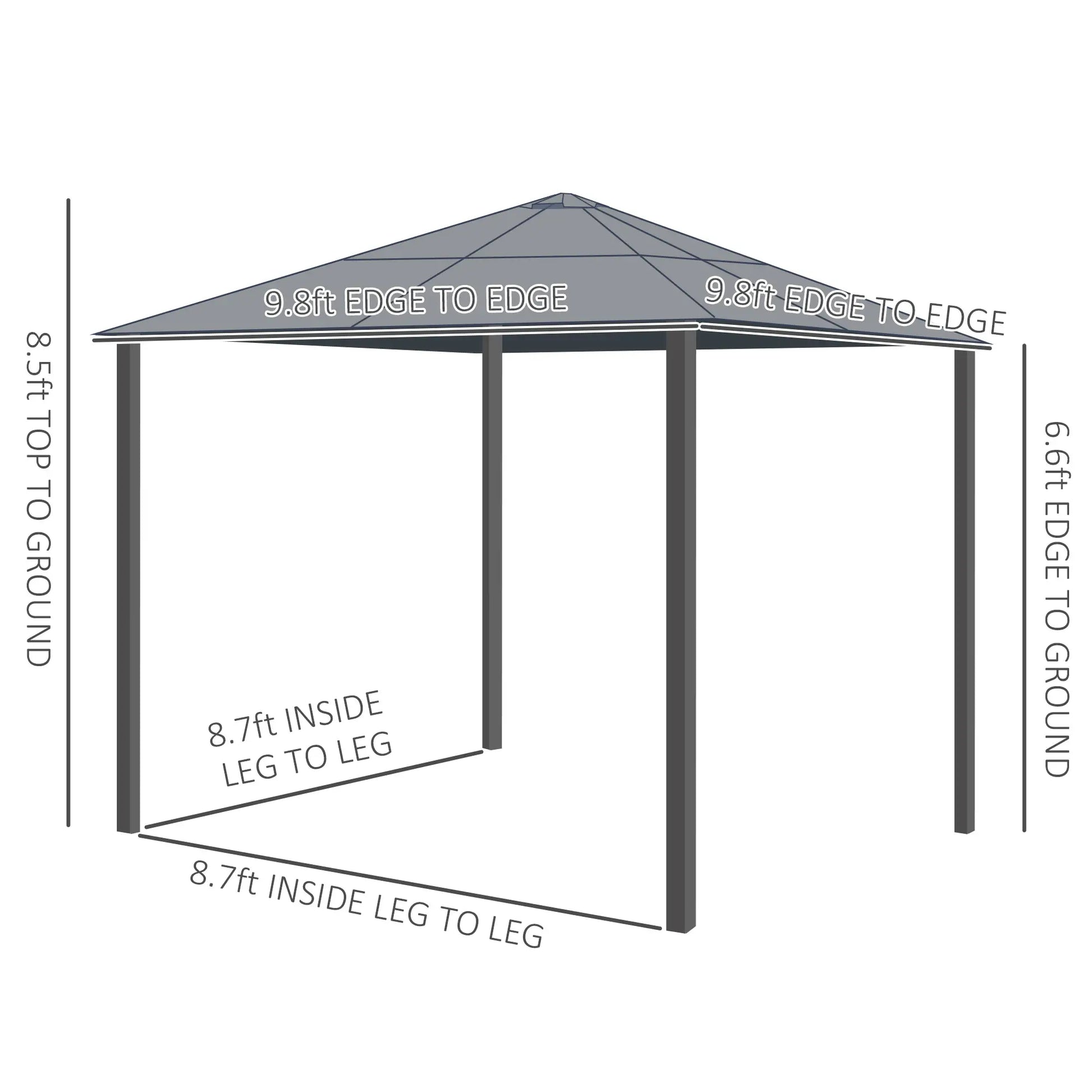 10x10 Ft Hard Top Gazebo, Heavy Duty Canopy, Sun Shade, Coffee, Beige Gazebos at Gallery Canada