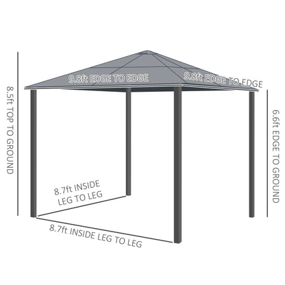 10x10 Ft Hard Top Gazebo, Heavy Duty Canopy, Sun Shade, Coffee, Beige Gazebos at Gallery Canada