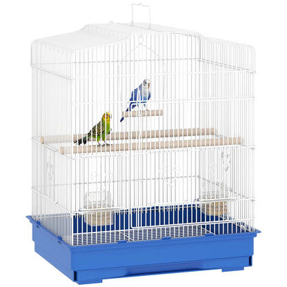 23" Bird Cage for Finches Canaries, with Doors Perches, Blue