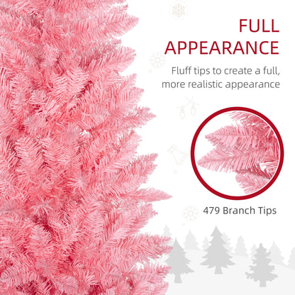 6ft Pencil Artificial Christmas Tree, 479 Branch Tips, Steel Base, Pink Pencil Christmas Trees at Gallery Canada