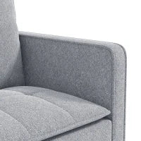 51" Canapé-lit velours convertible, ports USB, gris