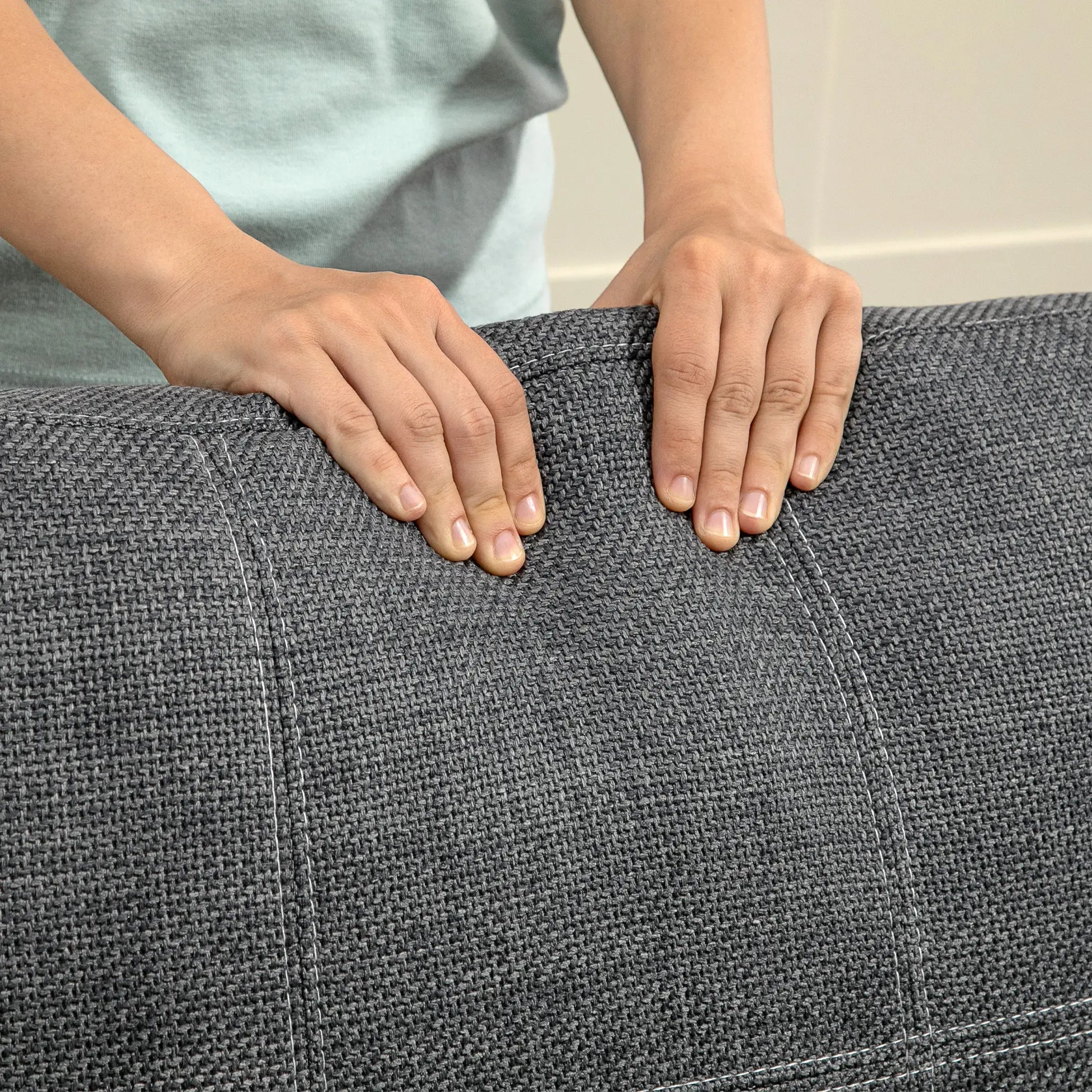 Modern Upholstered 3 Seater Sofa, Deep Seat, Dark Grey 3-Seater Sofas at Gallery Canada