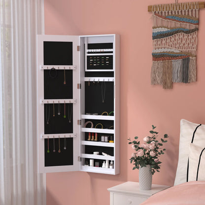 Mirror Jewellery Cabinet With Full Length Mirror, Wall Mounted Organizer, White Jewelry Armoire & Jewellery Mirror Cabinets at Gallery Canada
