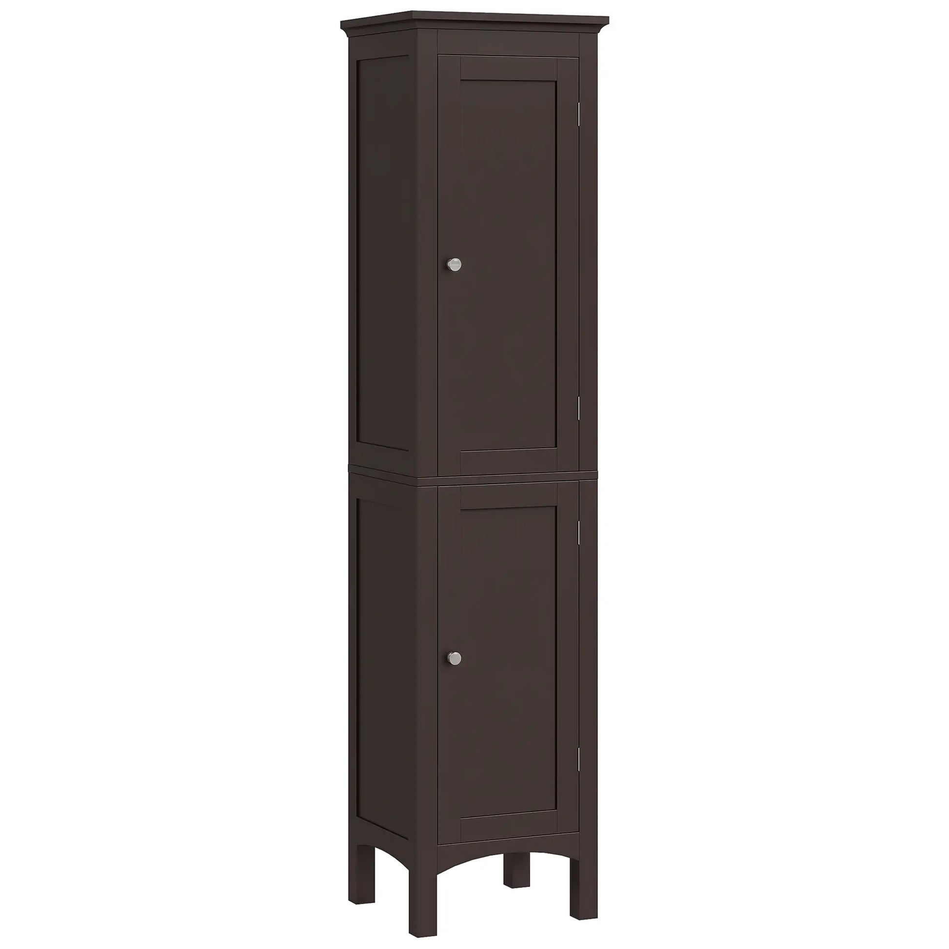 Tall Bathroom Cabinet, Freestanding Storage, Adjustable Shelves, 15" x 13" x 63", Dark Brown Bathroom Cabinets at Gallery Canada