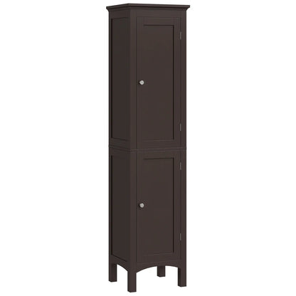 Tall Bathroom Cabinet, Freestanding Storage, Adjustable Shelves, 15" x 13" x 63", Dark Brown Bathroom Cabinets at Gallery Canada