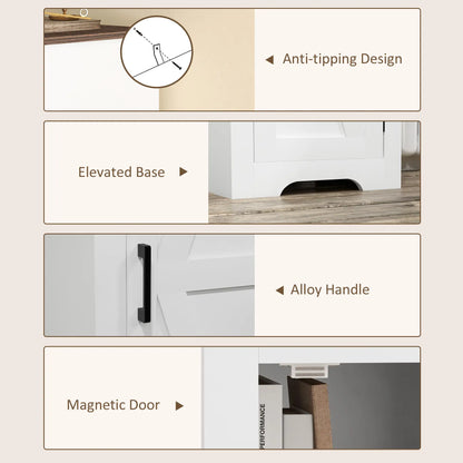 Farmhouse Accent Cabinet, Adjustable Shelf, Barn Door, White Storage Cabinets at Gallery Canada