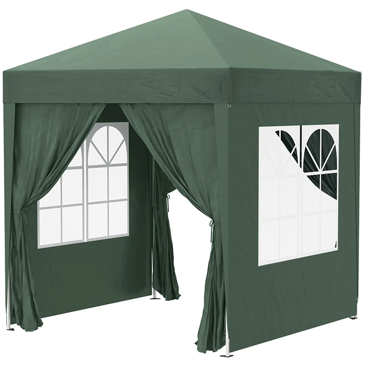 6.6'x6.6' Pop Up Canopy Tent, Instant Sun Shelter, Dark Green