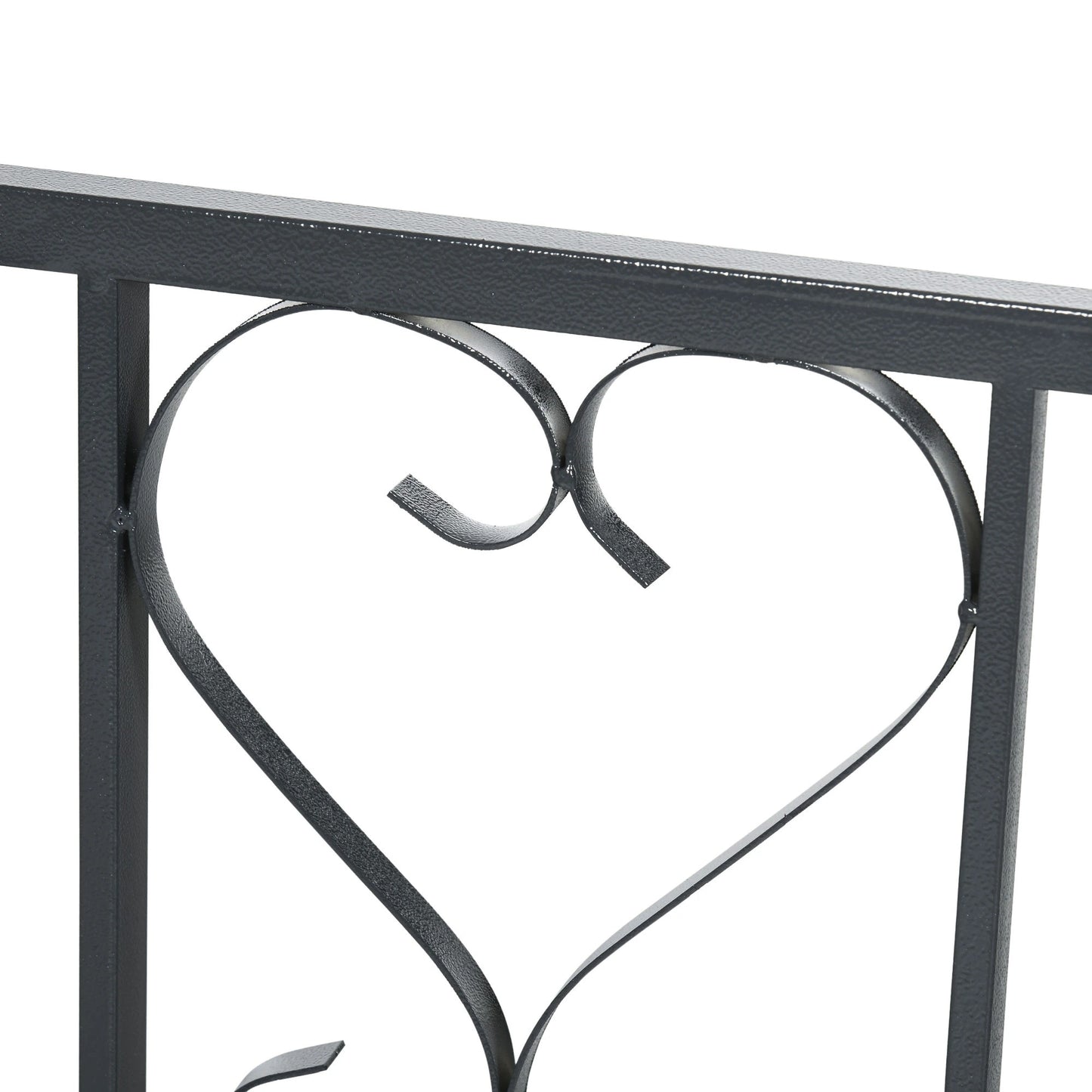 6.7 FT Steel Garden Arch with Gate, Outdoor Arbor for Vines, Dark Grey Garden Arches at Gallery Canada