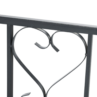 6.7 FT Steel Garden Arch with Gate, Outdoor Arbor for Vines, Dark Grey Garden Arches at Gallery Canada