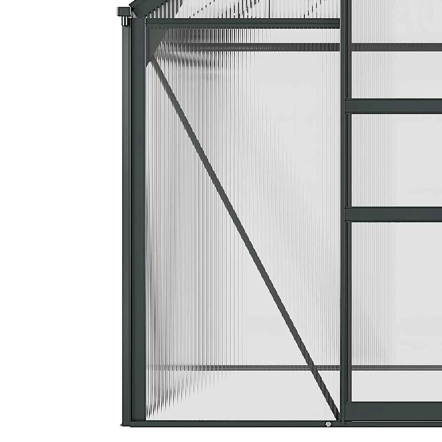 Greenhouse Kit, PC Board with Sliding Door, 6.2' x 6.3' x 6.6', Grey Walk In Greenhouses at Gallery Canada