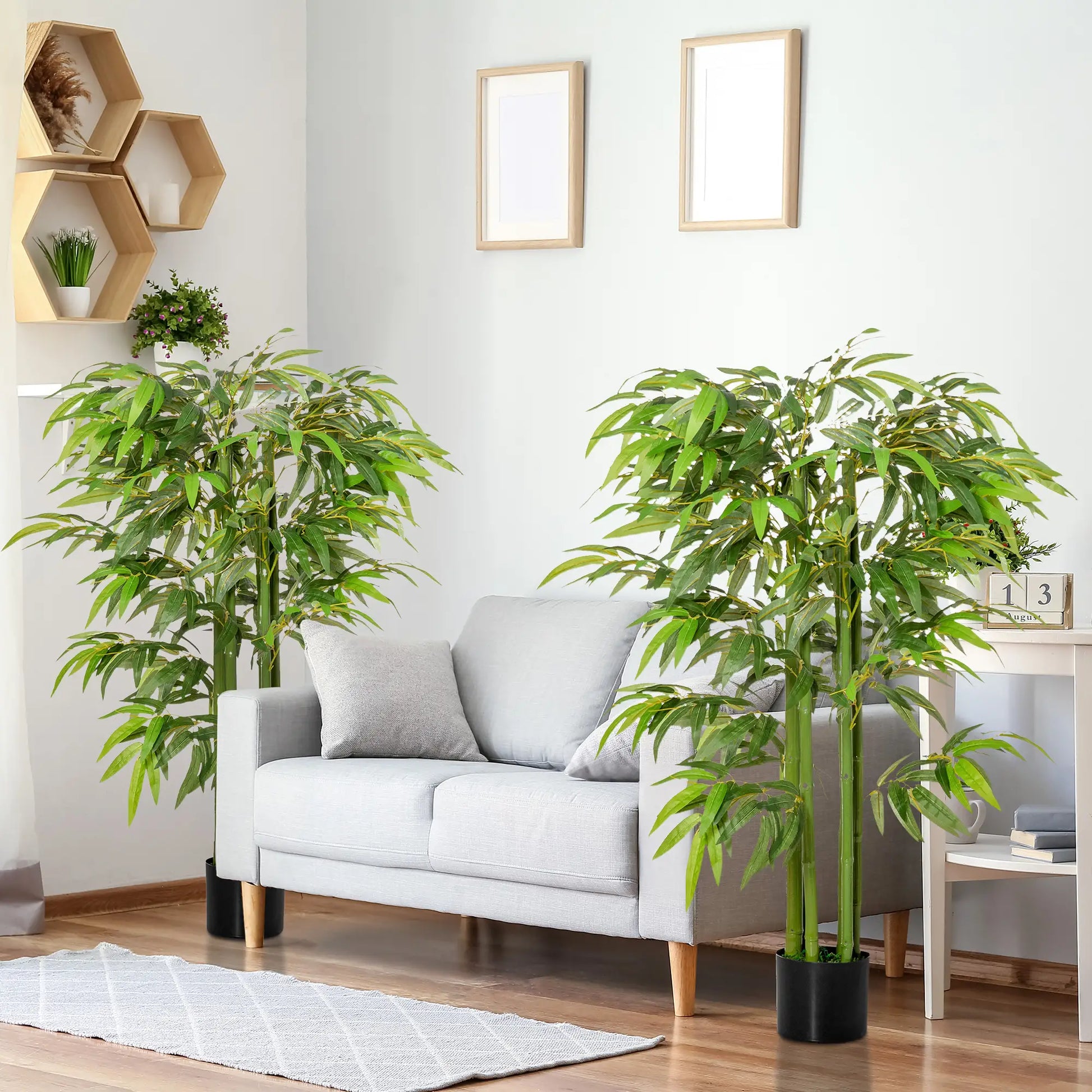 Set of 2, 4.5FT Artificial Bamboo Tree, Indoor Outdoor Decor Artificial Trees at Gallery Canada