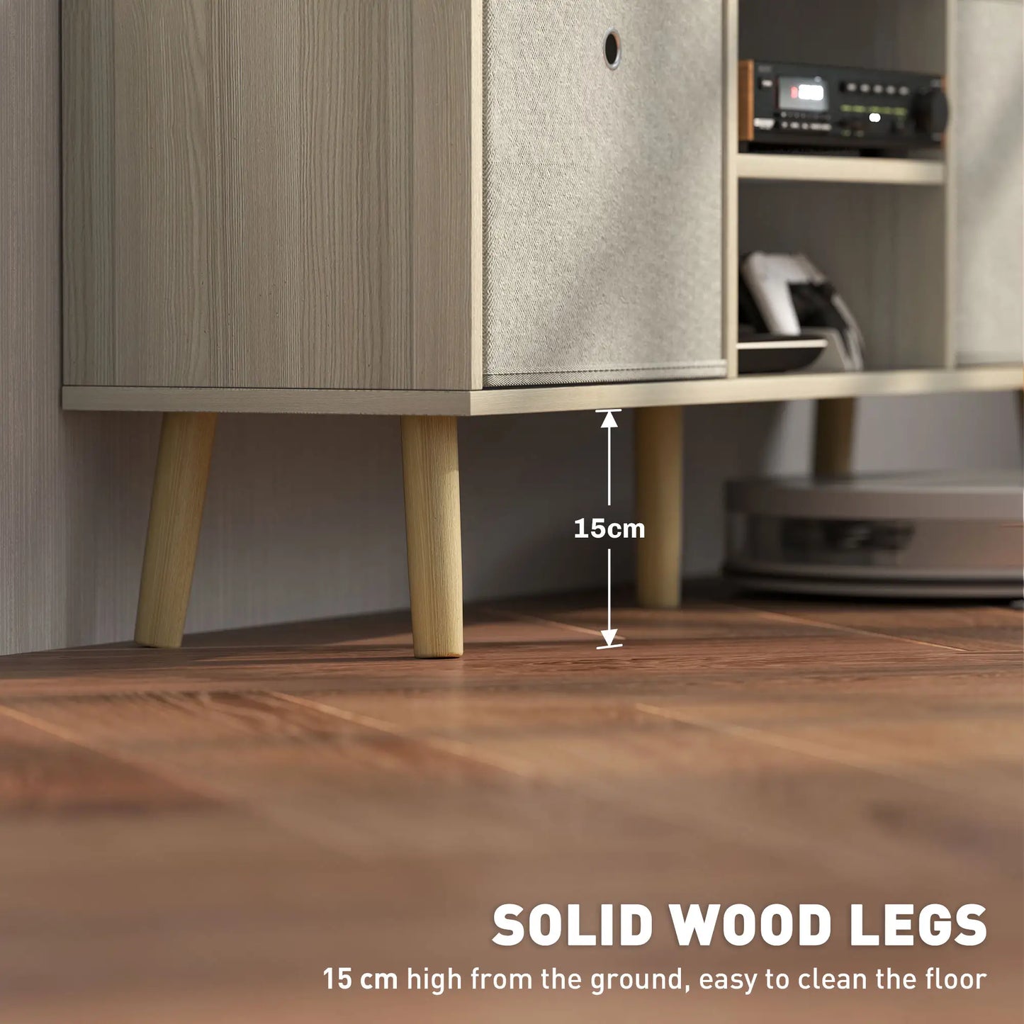 Modern TV Stand, Foldable Drawers, Shelves, Natural TV Stands at Gallery Canada