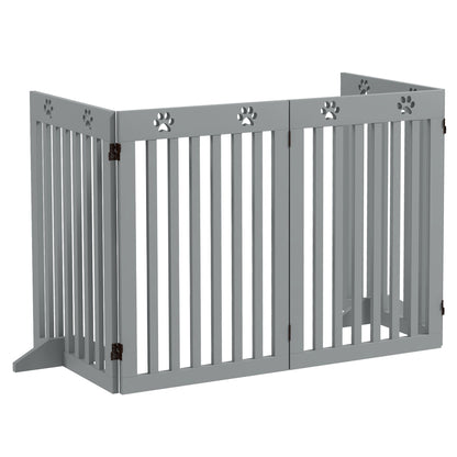 80" Extra Wide Freestanding Pet Gate with Support Feet, Light Grey at Gallery Canada