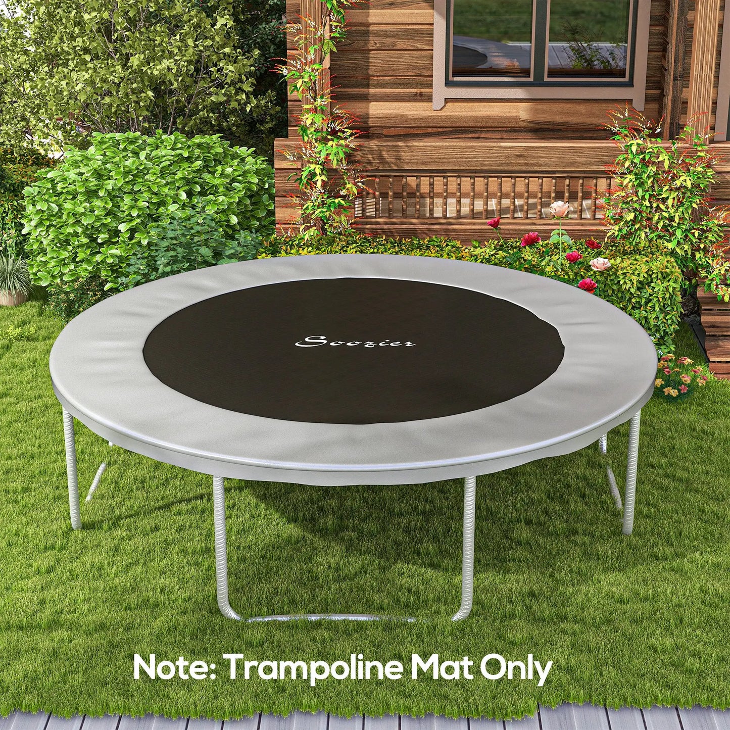 Trampoline Mat Replacement, 12ft, with Spring Pull Tool, 72 V-Hooks, Green Trampolines at Gallery Canada