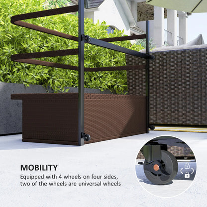 Rolling Pool Storage, Rattan Patio Furniture, Outdoor Wicker Organizer, Brown Patio Storage Boxes at Gallery Canada