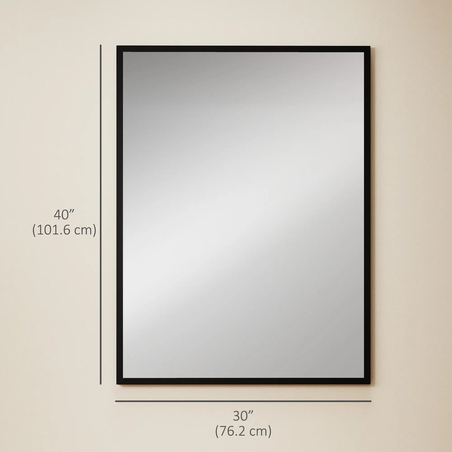 30" x 40" Black Rectangular Bathroom Mirror, Living Room Bedroom Entryway, Black Wall Mirrors at Gallery Canada