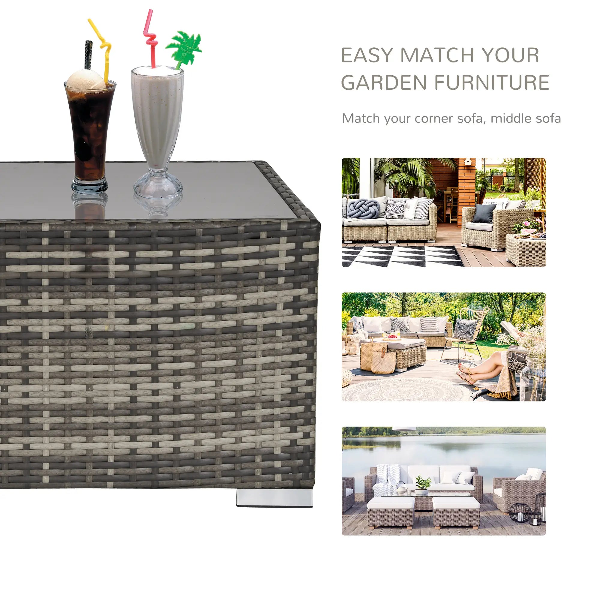 Rattan Coffee Table, 25.6