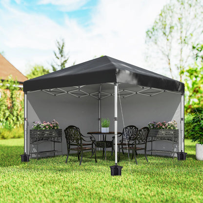 10' x 10' Pop Up Canopy, Sidewalls, Roller Bag, Adjustable Tent, Black Pop Up Canopies at Gallery Canada